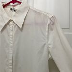 Emporio Armani 100% Cotton White Casual Hidden Button Up Top - Size 8 Photo 2