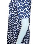 Julie Brown NYC Womens Medium Short Sleeve Blue White Midi Sheath Dress Zipper Photo 9