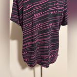 DKNY EUC Sport Black and Pink Logo Striped Workout Shirt size large Photo 8