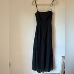 XScape  Women’s Black Strapless Wide Leg Sheer Overlay Cocktail Jumpsuit Size 2P Photo 9