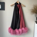16Arlington Dress Feather Trim Cynthia Mini Dress Brown Pink Size US 12‎ UK 16 Photo 3