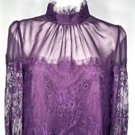 Likely Revolve NYC Purple Lace Mini Dress Long Sleeve Size 10 Sheer Plum ($278) Photo 2