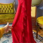 Vintage 90s/Y2k City Triangles Sparkling Cinderella Red Halter Prom Dress Photo 5