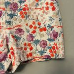 Ann Taylor  white and purple floral high waisted side zip dressy shorts size 8 Photo 8