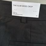 Ann Taylor Factory The Slim Wide Crop Pants Black Size 12 Photo 3