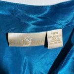 Solange Slip Dress Nightgown Women 14/16 Satin Blue Scoop Hem Flouncy Romantic Photo 6