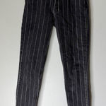Reformation  Mid Rise Skinny Black White Pinstripe Jeans Size 26 Photo 0