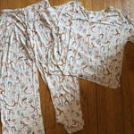 Soma Pajama Set Womens Top XL Pants Large Yoga Plant Print Soft Loungewear Sleep Photo 0