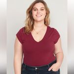 Old Navy brick red Fitted Short-Sleeve V-Neck Bodysuit, size XXL/20 NWT Photo 5