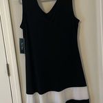 New York Clothing v neck black and white dress in size Large Photo 3