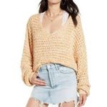 Free People  Coconut V-neck Sweater‎ In Sandy Combo Size XSmall Photo 0