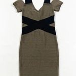 Marciano Stretch Knit Bandage Bodycon Party Cocktail Mini Dress Brown Black XS Photo 0