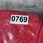 Moulinette Soeurs Anthropologie Shirt Womens 2 Red Lace Peplum Preppy Feminine Photo 9