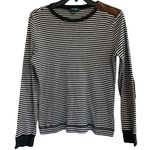 Ralph Lauren LAUREN Top Stripe Faux Suede Elbow Patch Zipper Detail Size Large Photo 2