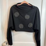 Avivit Yizhar Shirt Cropped Dolman Sleeve Shrug Boho Artsy Mock Neck Black Size undefined Photo 0