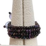 Light Purple Faceted & Iridescent Seed Bead Flower Handmade Ring Photo 3