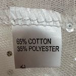 White Mesh Sparkle Embossed Mockneck Top Photo 9