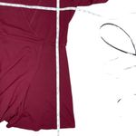 American Apparel Women's Burgundy Ponte Margot Long Sleeve Wrap Dress Size Large Photo 7