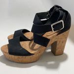 American Eagle Black Strappy Y2K High Wedges 8M XC Photo 1