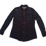 Velvet Tees Express Velvet Shirt Women Large Black Red Shimmer 90s Long Sleeve Button Dance Photo 0