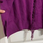 Chico's Cashmere Blend Elegant Purple Cowl Neck Fringe Poncho Sweater Size L/XL Photo 6
