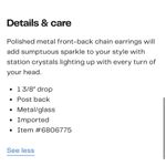 Kurt Geiger  London Front and Back Station Crystal Black Chain Earrings Photo 4