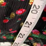 J.Crew Black and Red Ruffled Cap Sleeve floral Blouse size small Photo 9