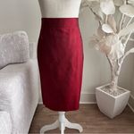 Akris Red Silk Skirt Suit With Long Sleeve Silk Red Blazer Photo 8