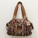 Fossil Multicolored Polka Dot Bubble Canvas Print Weekender Duffle Bag Photo 1