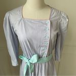 Vintage 80s Byer Too! Shirt Dress Pastel Lavendar Aqua Pink M Purple Size M Photo 4