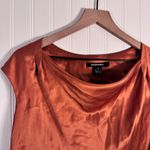 Ellen Tracy  100% Silk Cap Sleeveless Cowl Neck Blouse Tank Top Orange Size 8 Photo 1