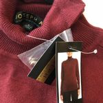 Joseph A Womens Turtleneck Top Long Sleeve Button Detail Burgundy L Photo 2