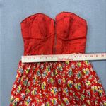 Xhilaration  XS‎ Orange Multicolored Floral Mini Dress Strapless Zip Top Cotton Photo 7