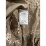 Joie  Embroidered Tiered Ruffle Mini Dress Tan Floral Short Sleeve Boho Eyelet Photo 5