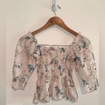Saylor Clover Top Puff Sleeves Floral in Pink Sz XS Photo 2