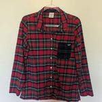 Vineyard Vines Flannel Pajama Top Plaid Red Green Medium Photo 0