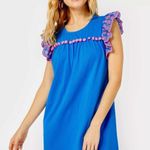 Lilly Pulitzer NWOT Mini Dress Pom Pom Eyelet Flutter Sleeve - Size XS Photo 0