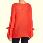 Project Nadaam Project Naadam Bell Sleeve Sweater Coral Fuzzy Bow Ties Neon Orange Pink Soft M Photo 1
