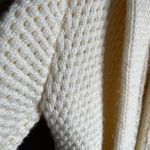Handmade Knit Cardigan Cream and chunky with Belt White Size M Photo 2