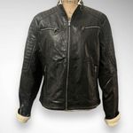 CHAPS Women's Black Faux Leather Mid-Length Motorcyle Jacket XL | EUC Photo 5