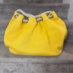 Michael Kors Marina Mustard Yellow Large Gathered Tote Handbag Hobo Canvas Rope Photo 5