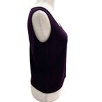 St. John Santana Knit Wool Blend Tank Top Shell Classic Dark Purple size P Photo 1
