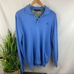 Etro Blue Knit Long Sleeve Button Neck Polo Shirt XXL Photo 1