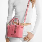 Michael Kors  Hyde Pebbled Leather Satchel Crossbody Bag Light Bryant Soft Pink Photo 2