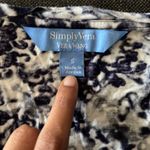 Simply Vera, Vera Wang Simply Vera Vera Wang Women Floral Long Sleeve Pullover Blouse Blue Photo 2