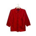 Karen Scott  Red Utility Jacket cotton 4 pockets Chore Jacket Holiday lightweight Photo 1
