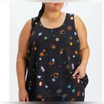 Fabletics  Size 4X Ecosatin Black Lucky Charm Astrology Graphic Plus Tank Top.New Photo 0