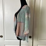 90s VINTAGE BANDANA PATCHWORK SHEER CARDIGAN Pink Size XS Photo 2