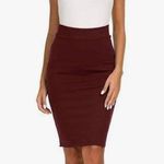Brat Star  Skirt womens small pencil red bodycon stretchy business elastic waist Photo 5