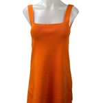 ZARA  Women's Orange Knit Sleeveless Square Neck Mini A-Line Tank Dress Size S Photo 0